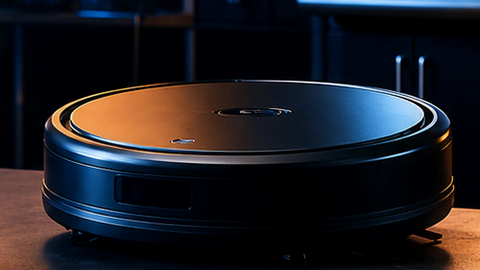 Robot vacuum on a hard floor for a battery replacement guide